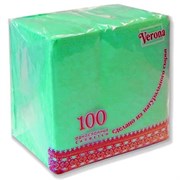 Салфетки бумажные (зеленые, однослойные, 100 шт/уп)