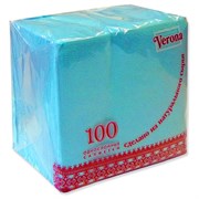 Салфетки бумажные (голубые, однослойные, 100 шт/уп)