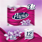 Туалетная бумага Papia (3-хслойная, 12 рулонов)